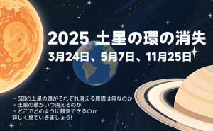 【天文トピック】2025年 土星の環の消失：3月24日、5月7日、11月25日