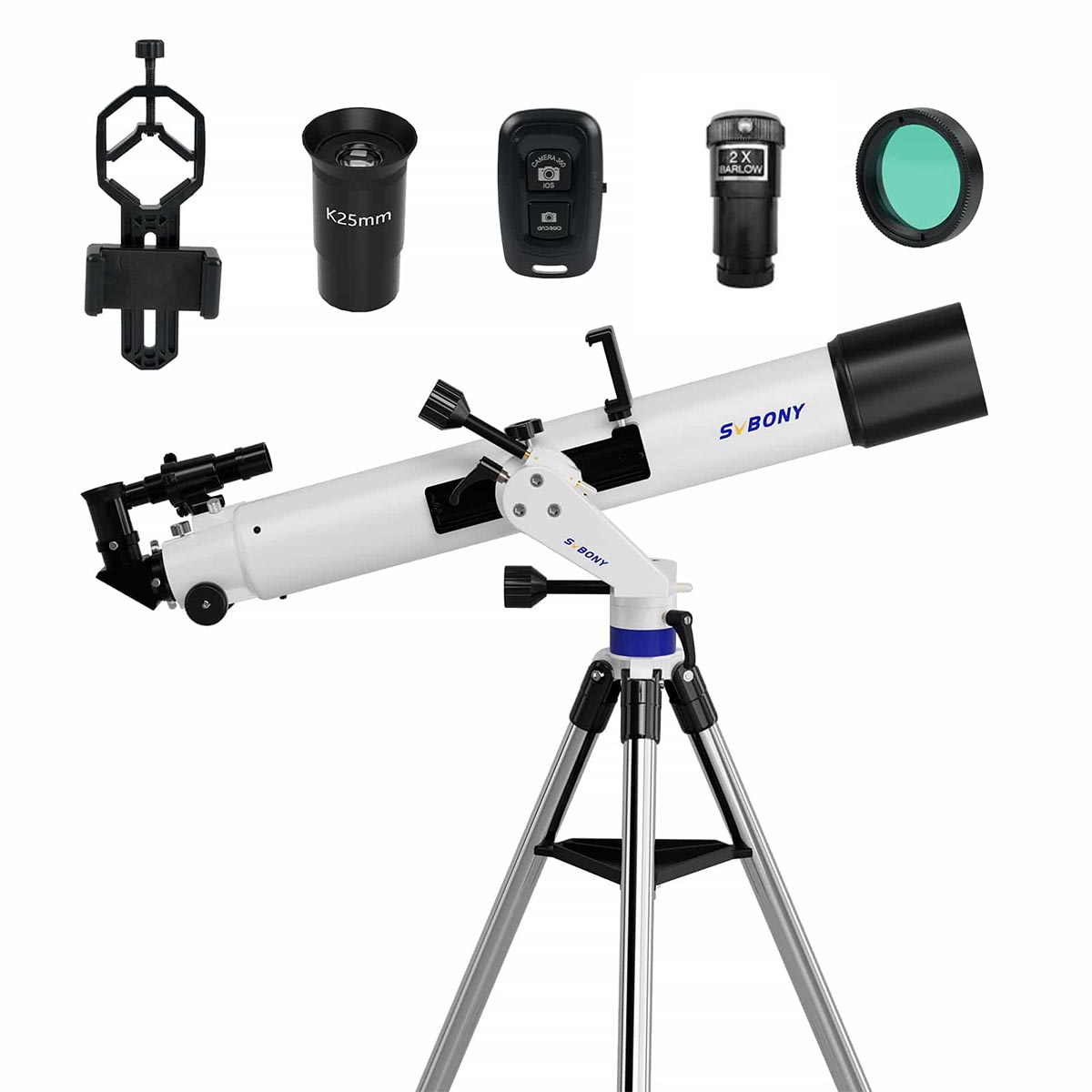 SV520長焦点比望遠鏡キット 天体望遠鏡セット初心者用子供 キャンプ クレーター 土星の環が見える 木星の縞が見える 金星 月 天体観測 日食＆惑星観測用 三脚付き