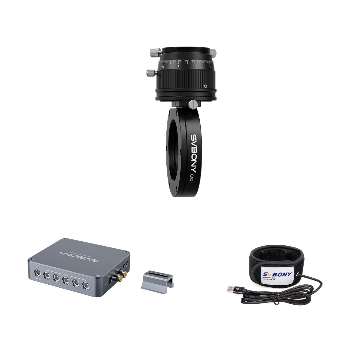 SV238 オフアクシスガイダー（OAG）天文用電源制御ボックスとSV172レンズヒーター付き