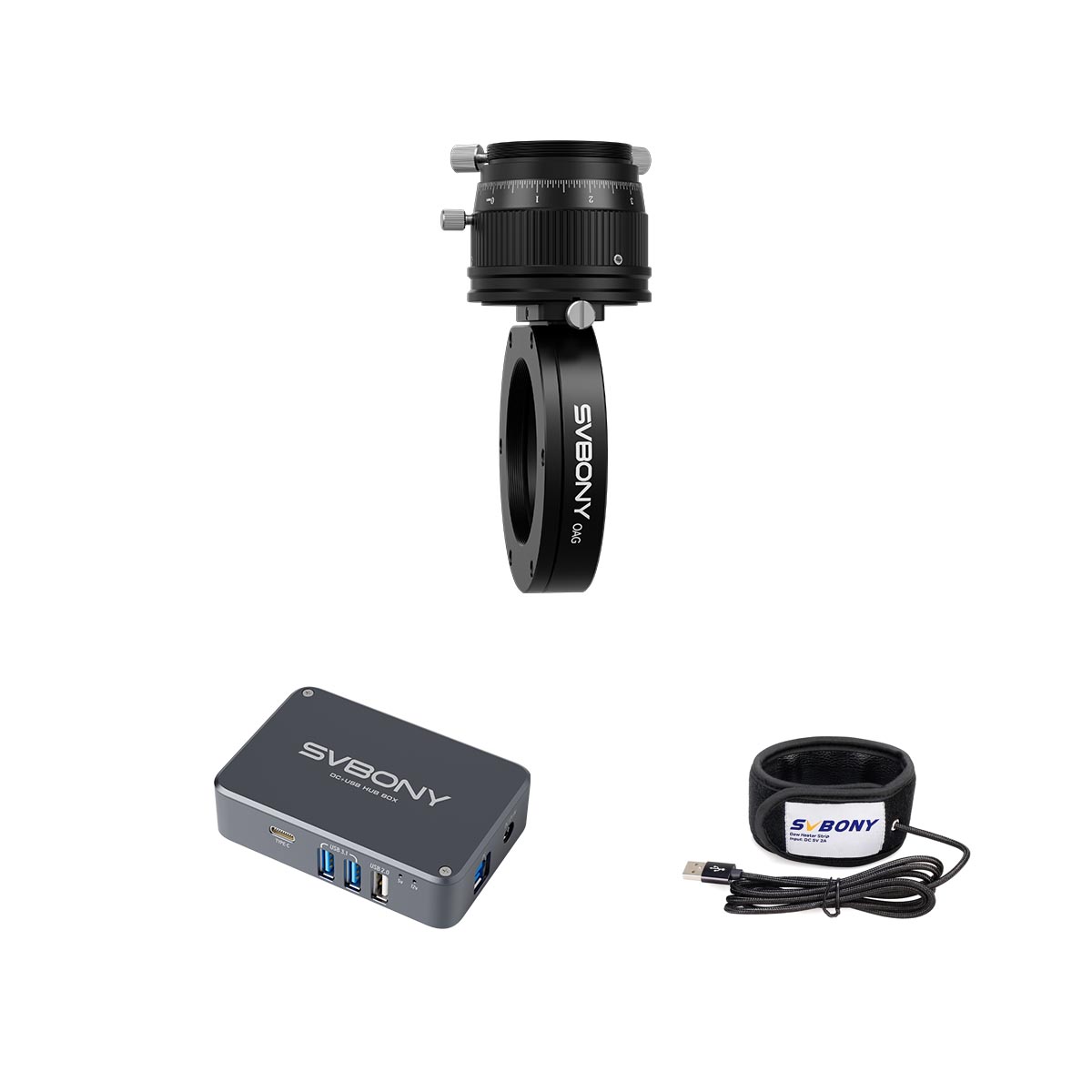 SV238 オフアクシスガイダー（OAG）天文用電源制御ボックスとSV172レンズヒーター付き