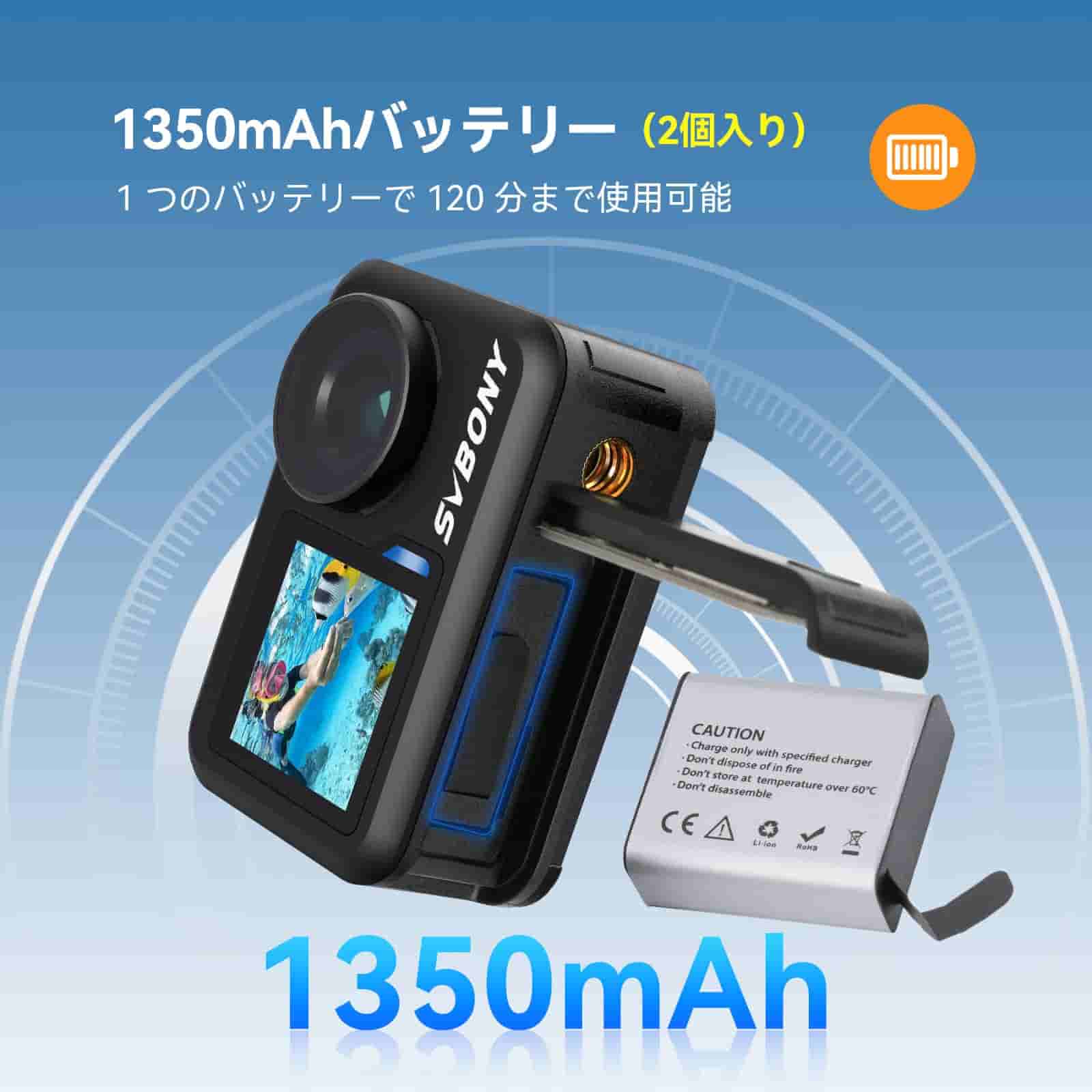 SVBONY Act20アクションカメラ 水中カメラ スポーツカメラ WIFI 