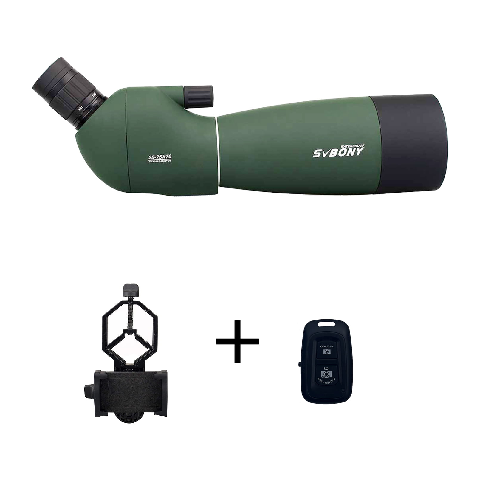 SVBONY SV28 フィールドスコープ スマホ撮影セット デジスコ 傾斜型スポッティングスコープ 撮影セット バードウォッチング撮影セット 射撃 洋弓部向け アーチェリー 野生生物の撮影セット 卓上三脚付き 