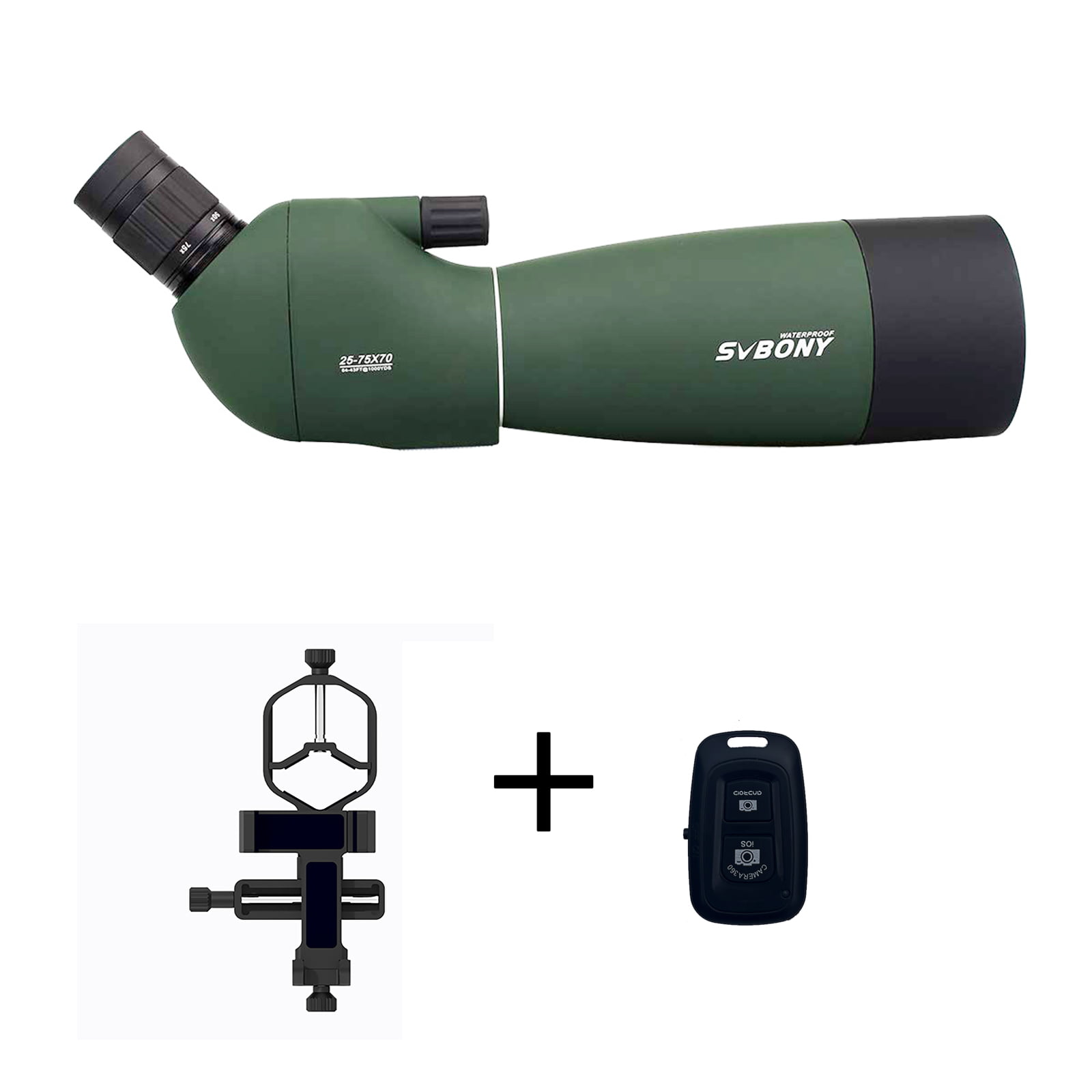 SVBONY SV28 フィールドスコープ スマホ撮影セット デジスコ 傾斜型スポッティングスコープ 撮影セット バードウォッチング撮影セット 射撃 洋弓部向け アーチェリー 野生生物の撮影セット 卓上三脚付き 