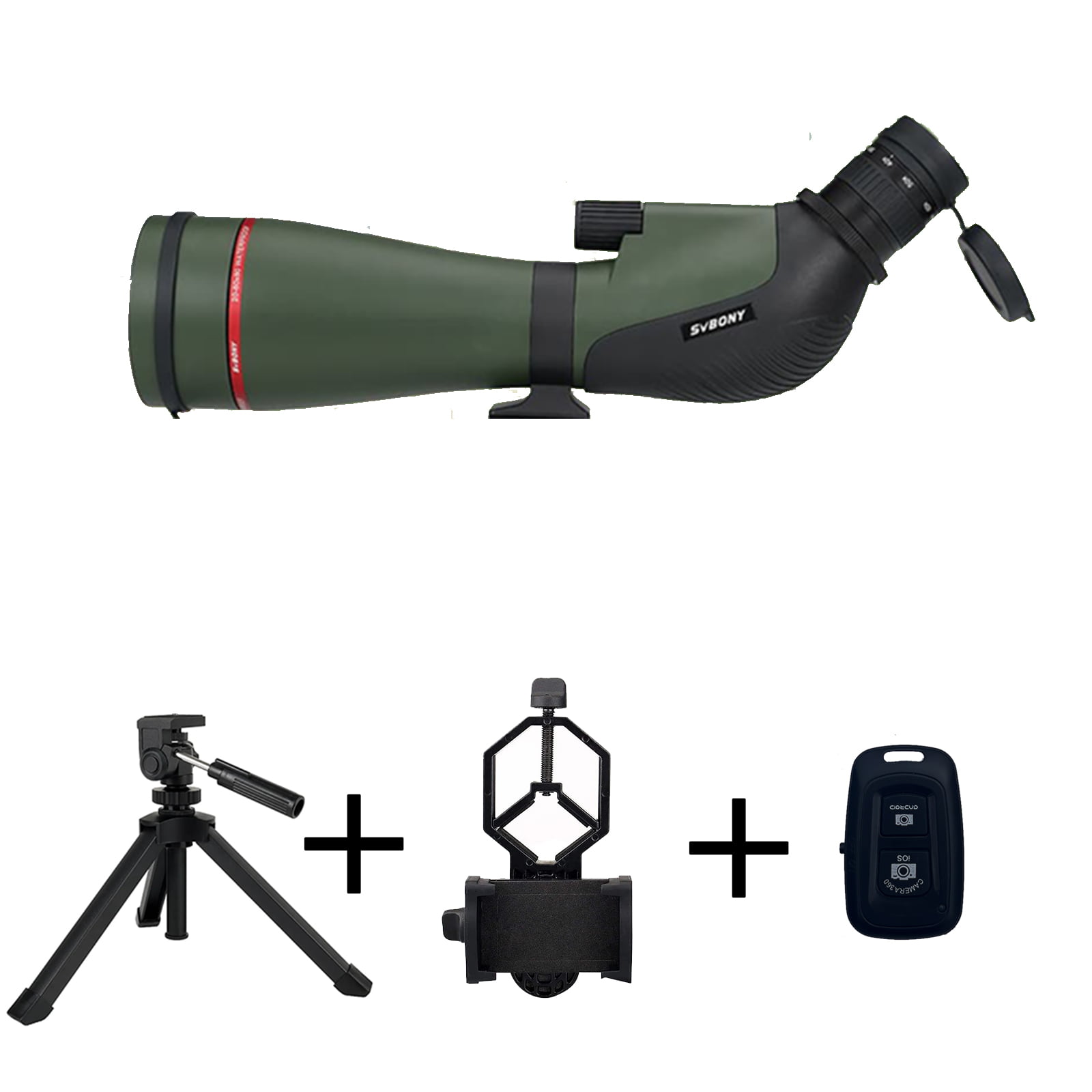 SA412 フィールドスコープ スマホ撮影セット スポッティングスコープ 野鳥観察セット 野鳥撮影セット 卓上三脚付き