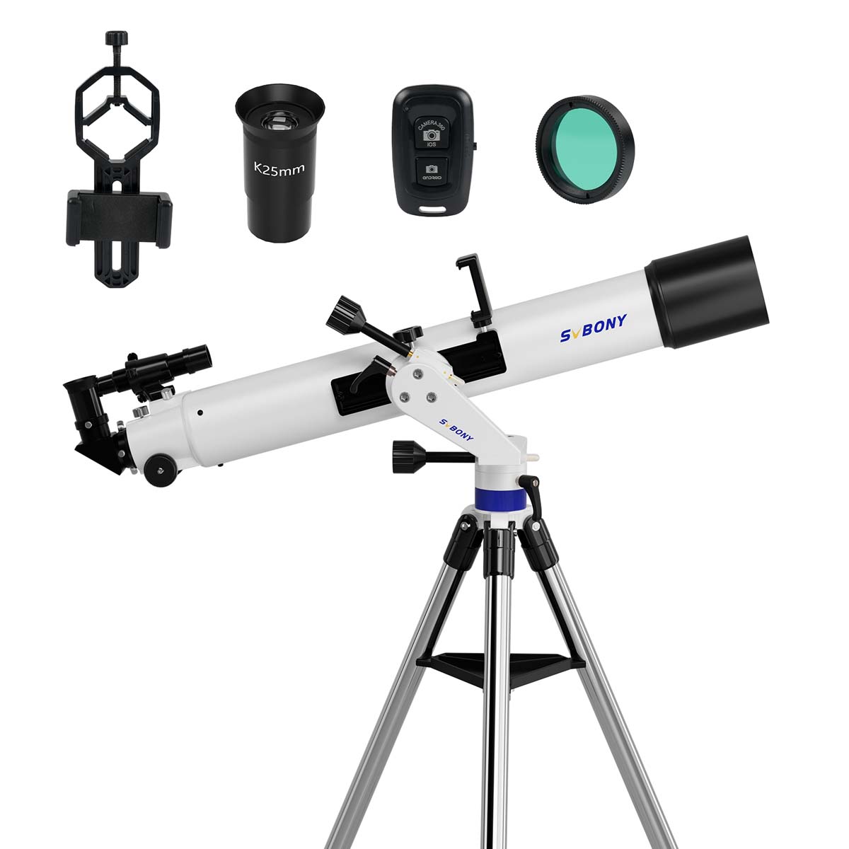 SV520長焦点比望遠鏡キット 天体望遠鏡セット初心者用子供 キャンプ クレーター 土星の環が見える 木星の縞が見える 金星 月 天体観測 日食＆惑星観測用 三脚付き