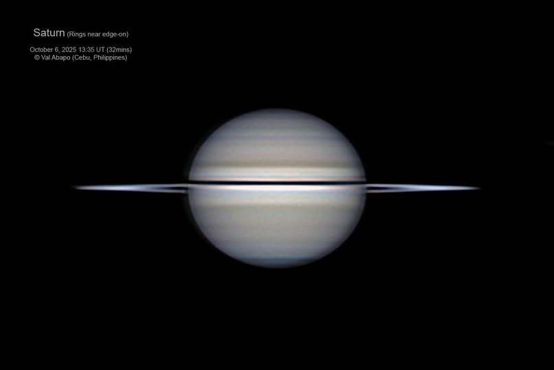 土星とその環の拡大写真